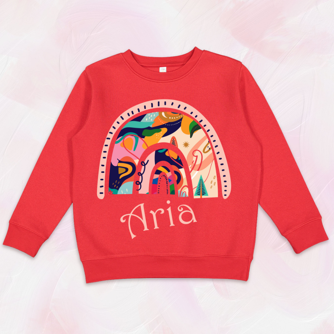 Colorful Rainbow Personalized Crewneck Sweatshirt