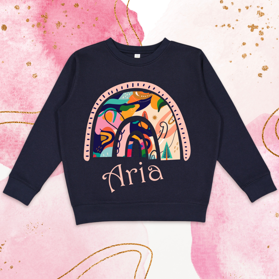 Colorful Rainbow Personalized Crewneck Sweatshirt