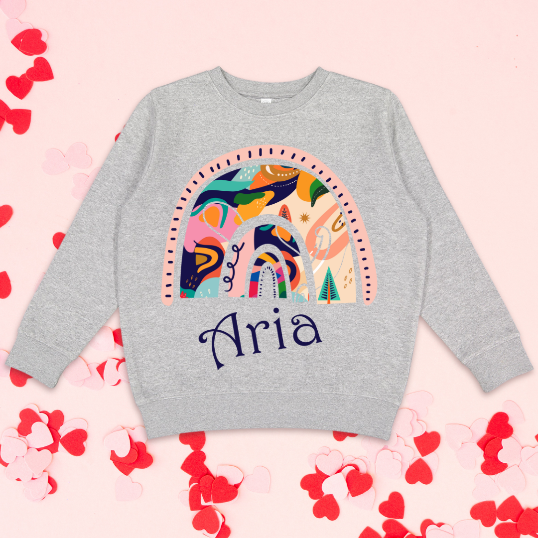 Colorful Rainbow Personalized Crewneck Sweatshirt