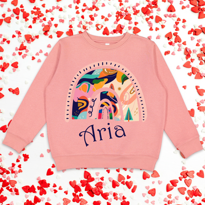 Colorful Rainbow Personalized Crewneck Sweatshirt