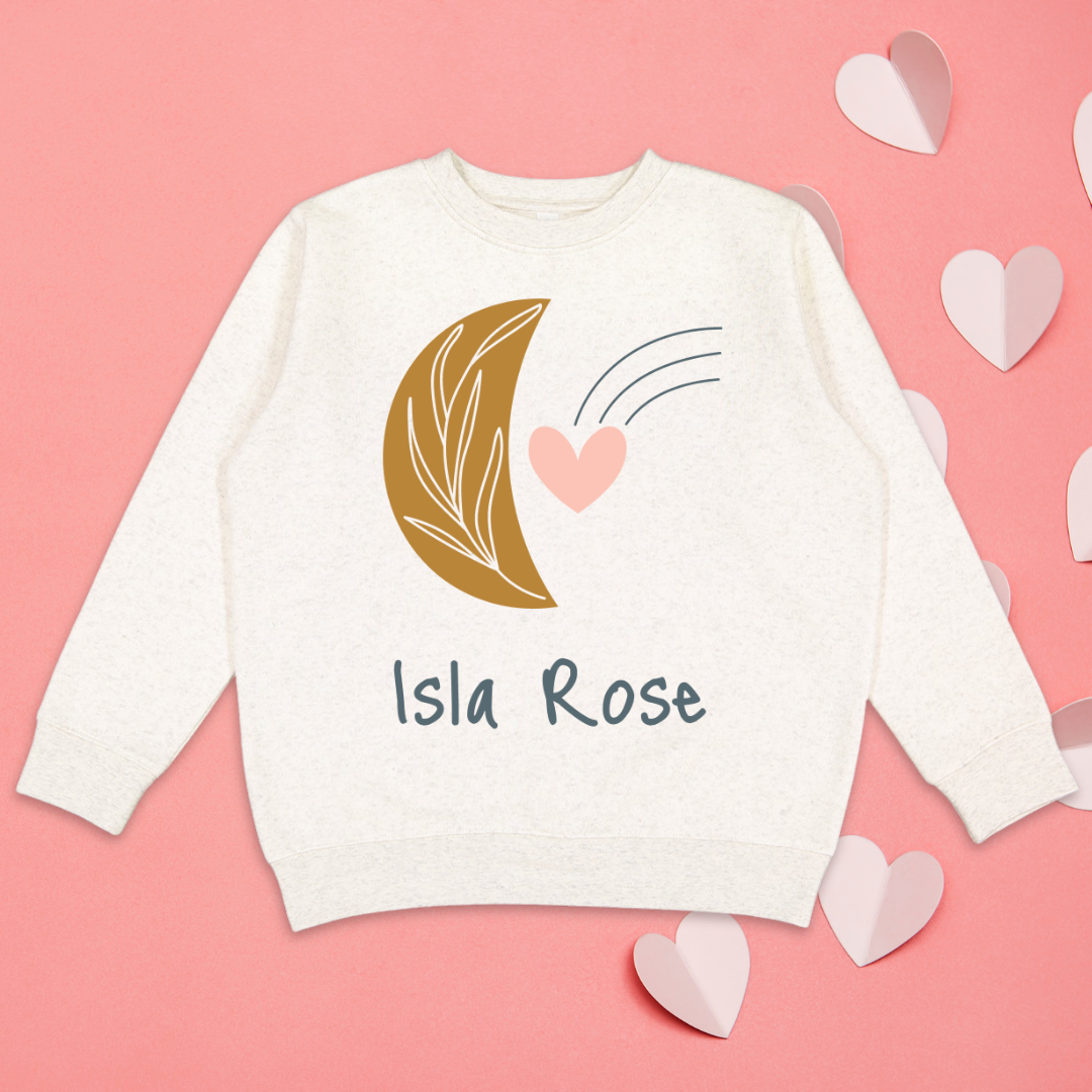 Cute Celestial Love Inspired Personalized Crewneck Sweatshirt