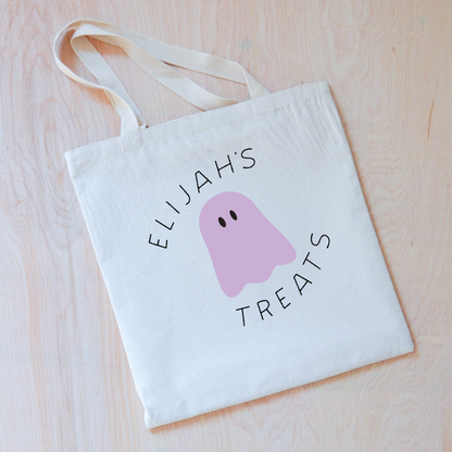 Personalized Ghost Halloween Treats Tote