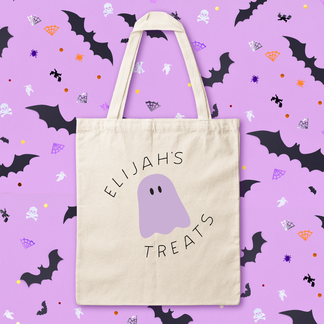 Personalized Ghost Halloween Treats Tote