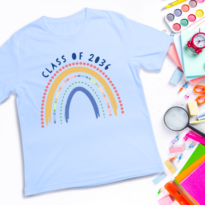 Personalized Rainbow Back to School T-shirt | Choose Colors & Graduation Year