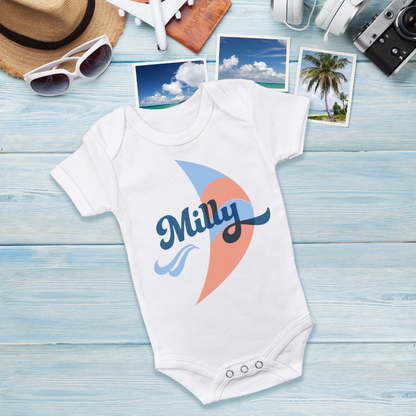 Vintage Summer Breezy Personalized Onesie