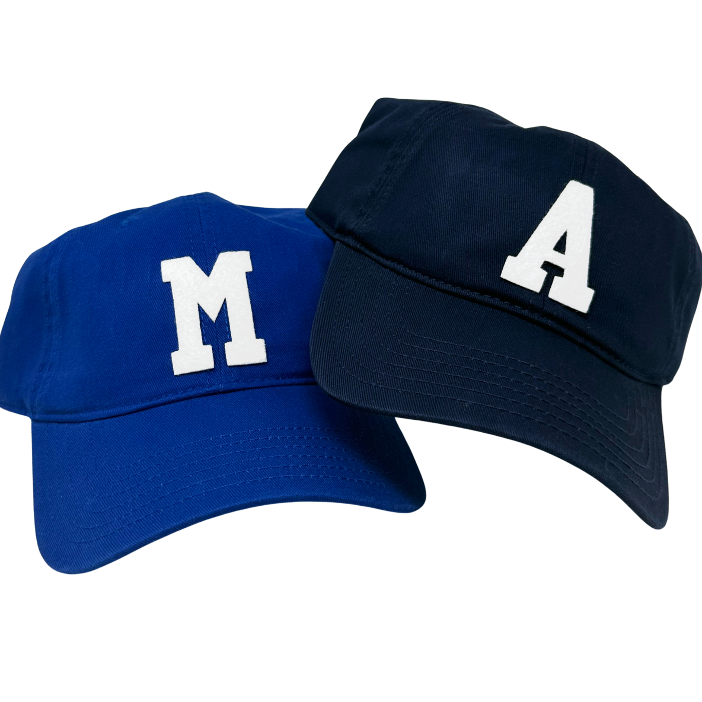 Adult Unstructured Baseball Hat with Vintage-Style Wool Lettering | Personalized Hats