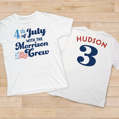 Adult Personalized 4th of July Crew T-Shirt