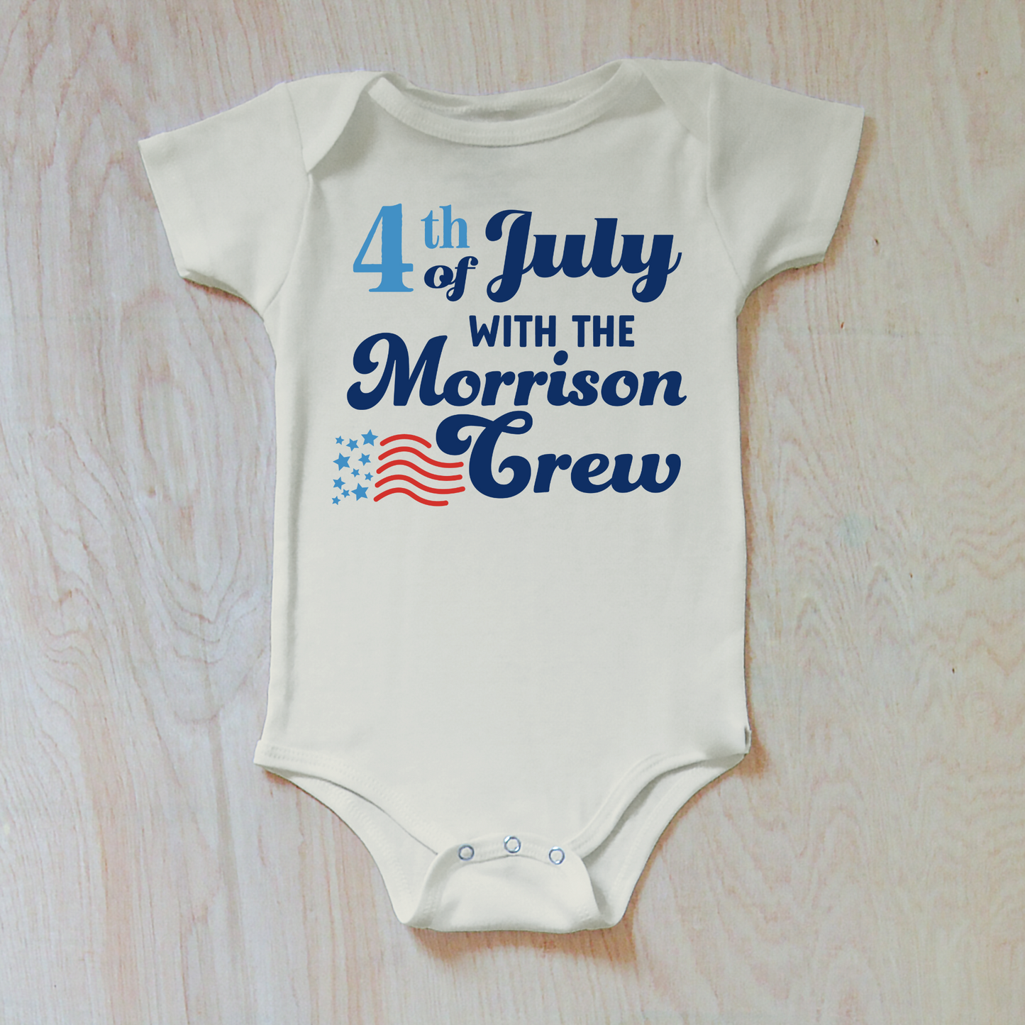 Personalized 4th of July Crew Onesie