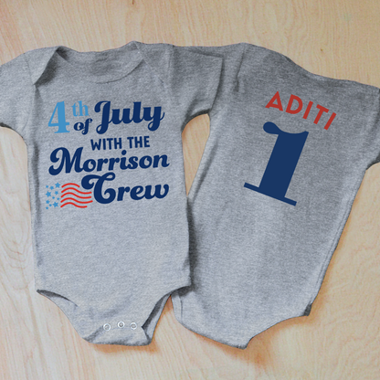 Personalized 4th of July Crew Onesie