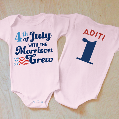 Personalized 4th of July Crew Onesie