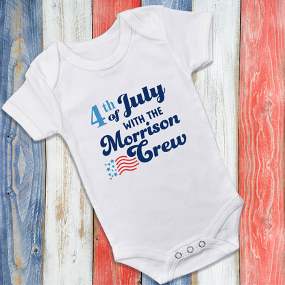 Personalized 4th of July Crew Onesie