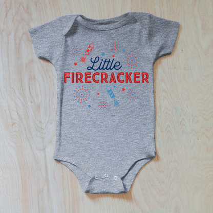 Little Firecracker 4th of July Baby Onesie