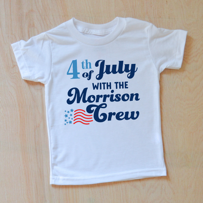 Personalized 4th of July Crew Kids T-Shirt