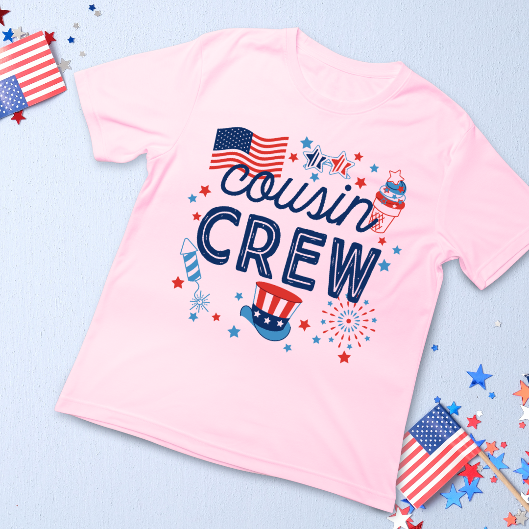 Patriotic 4th of July Cousin Crew Kids T-shirt