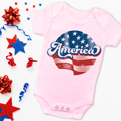 Vintage Retro America Baby Onesie