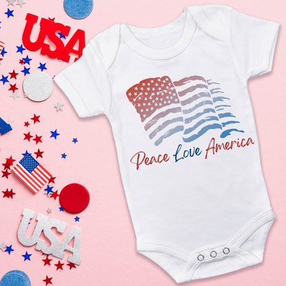 Vintage American Flag Baby Onesie