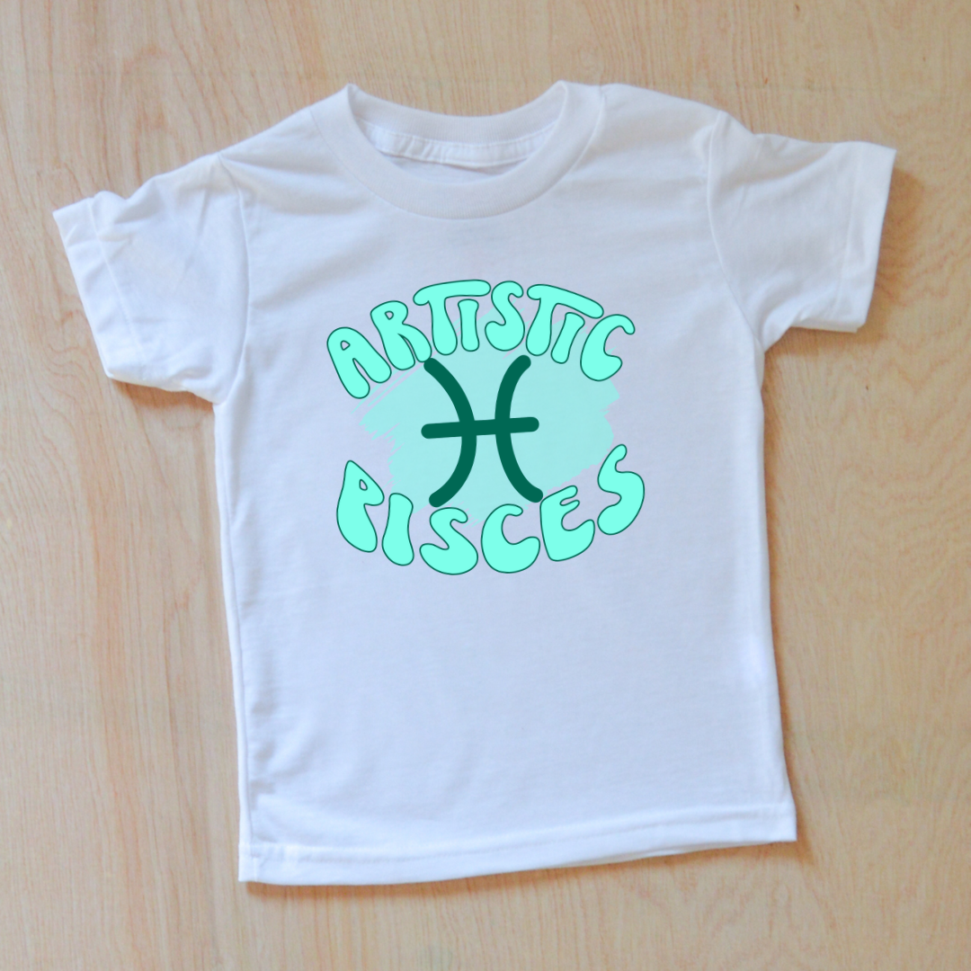 Cosmic Chromatics: Paint Swatch Zodiac T-Shirts in Playful Bubble Font