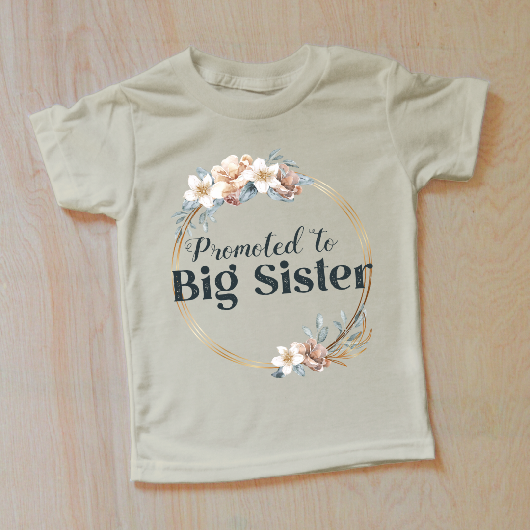 Floral Promoted to Big Sister Bohemian Inspired T-shirt