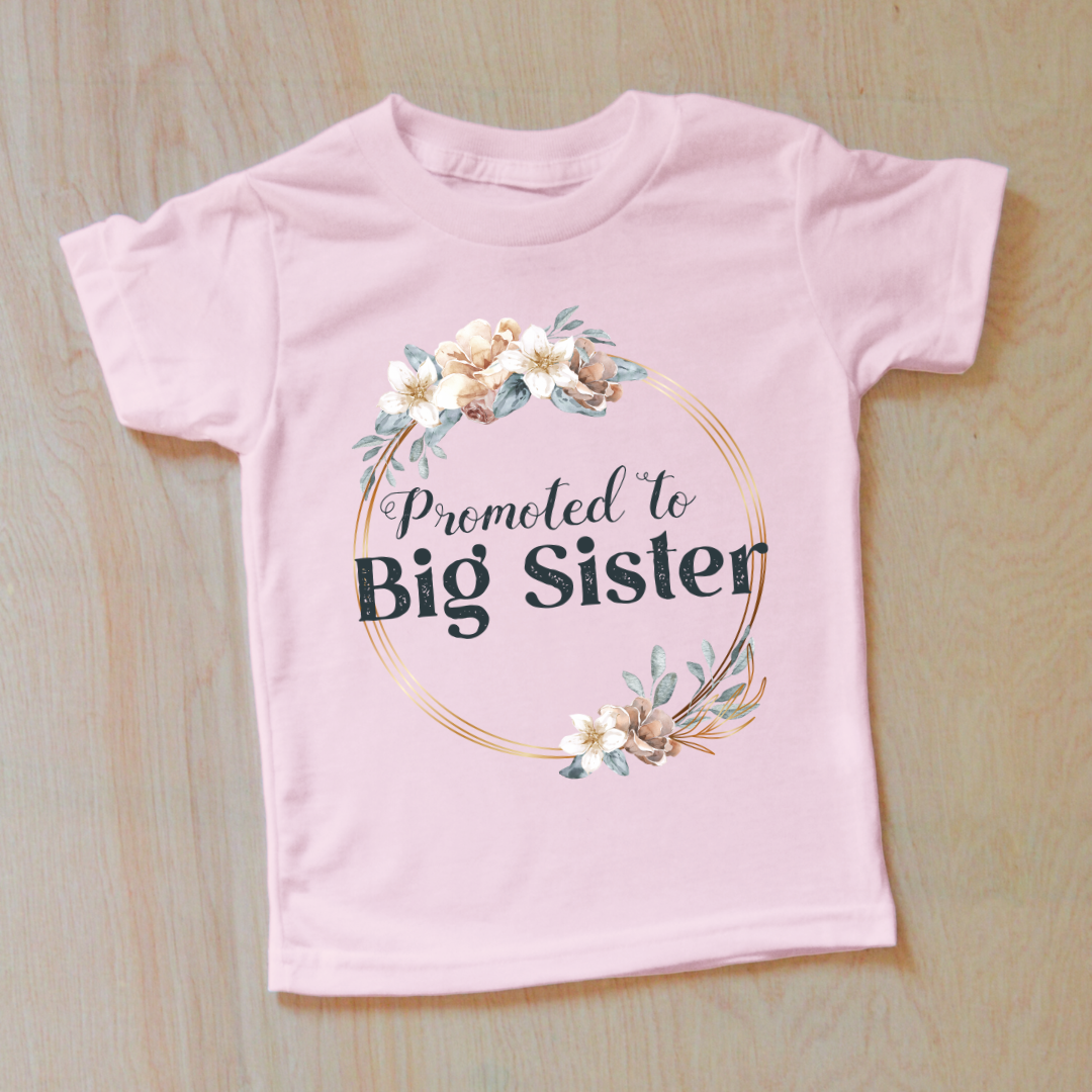 Floral Promoted to Big Sister Bohemian Inspired T-shirt