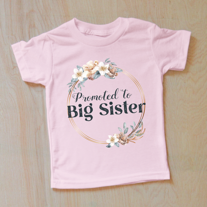 Floral Promoted to Big Sister Bohemian Inspired T-shirt