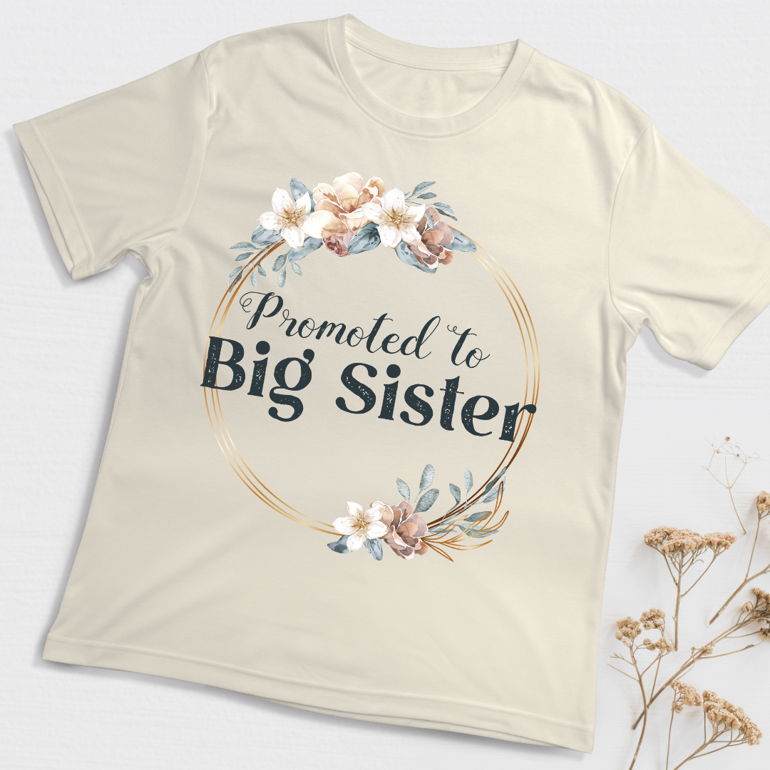 Floral Promoted to Big Sister Bohemian Inspired T-shirt