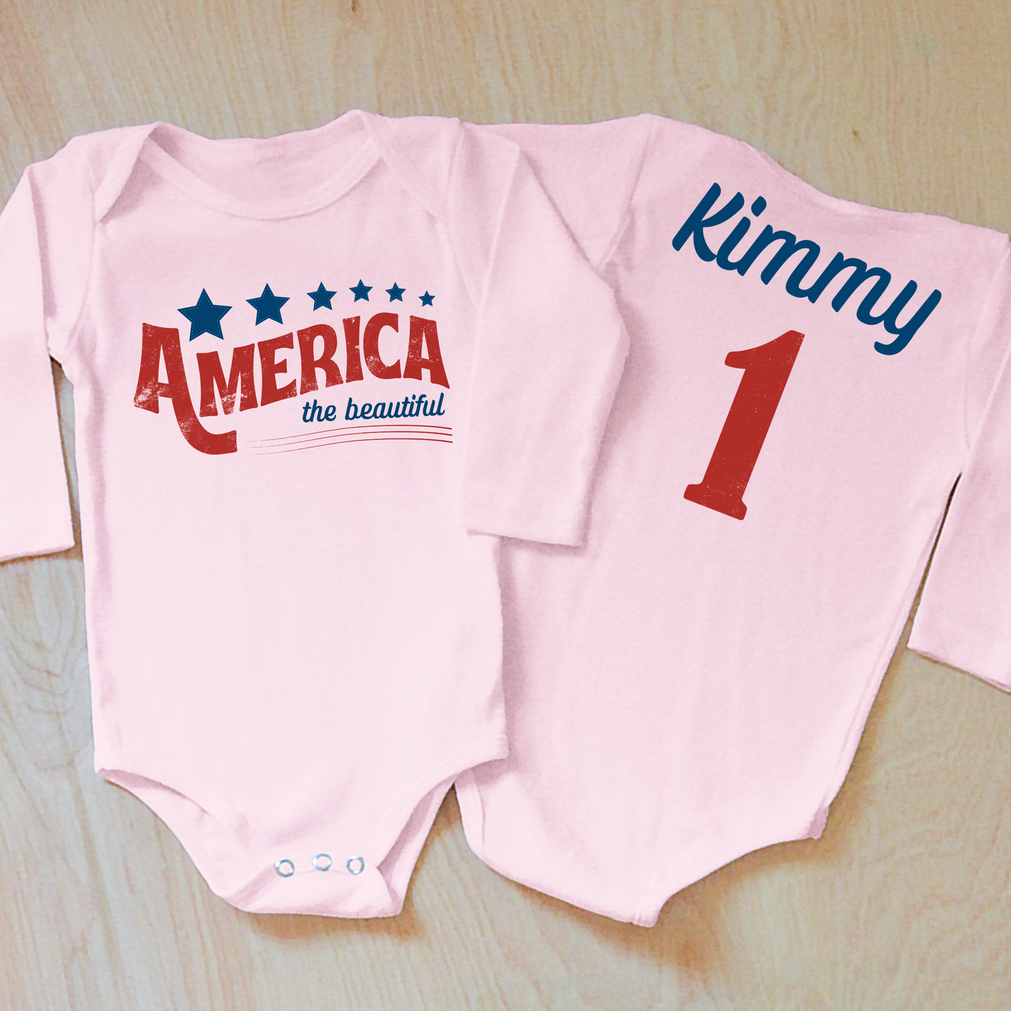 Personalized America the Beautiful Baby Onesie