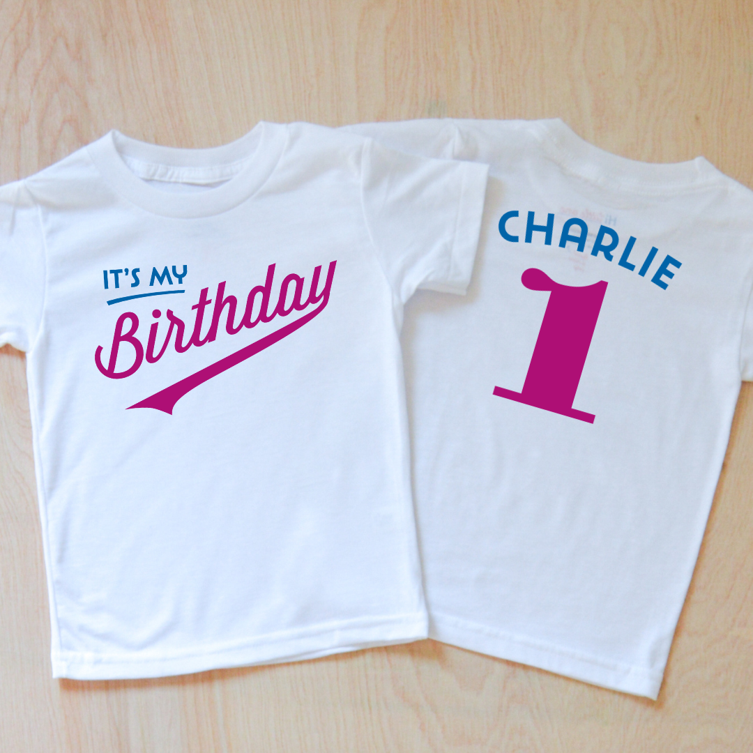 Little League Personalized Kids Birthday T-shirt