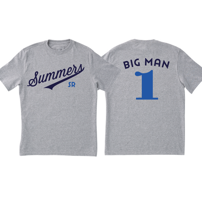 Adult Little League Big Man Personalized Father's Day T-Shirt