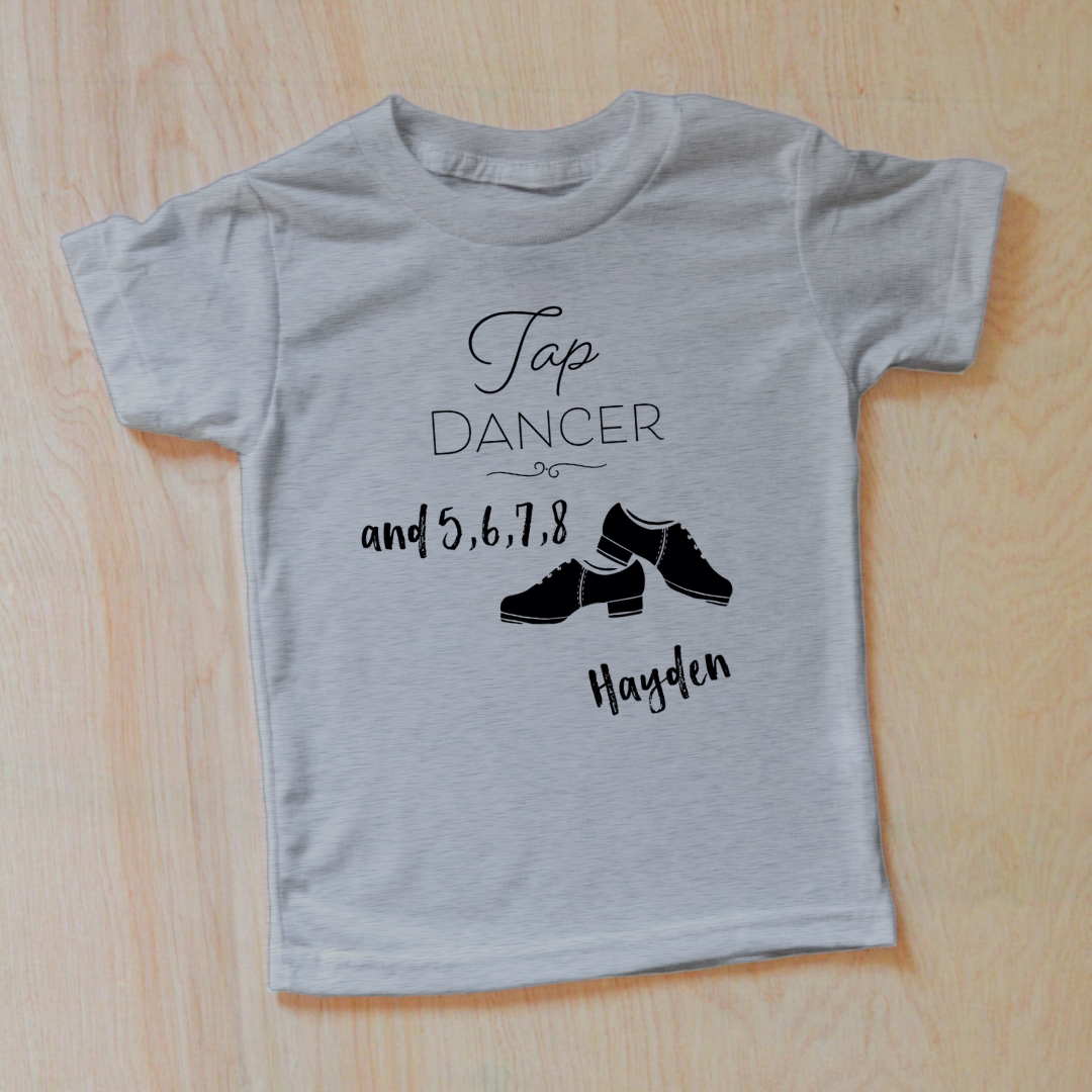 5, 6, 7, 8 Tap Dancer Personalized Kids T-shirt