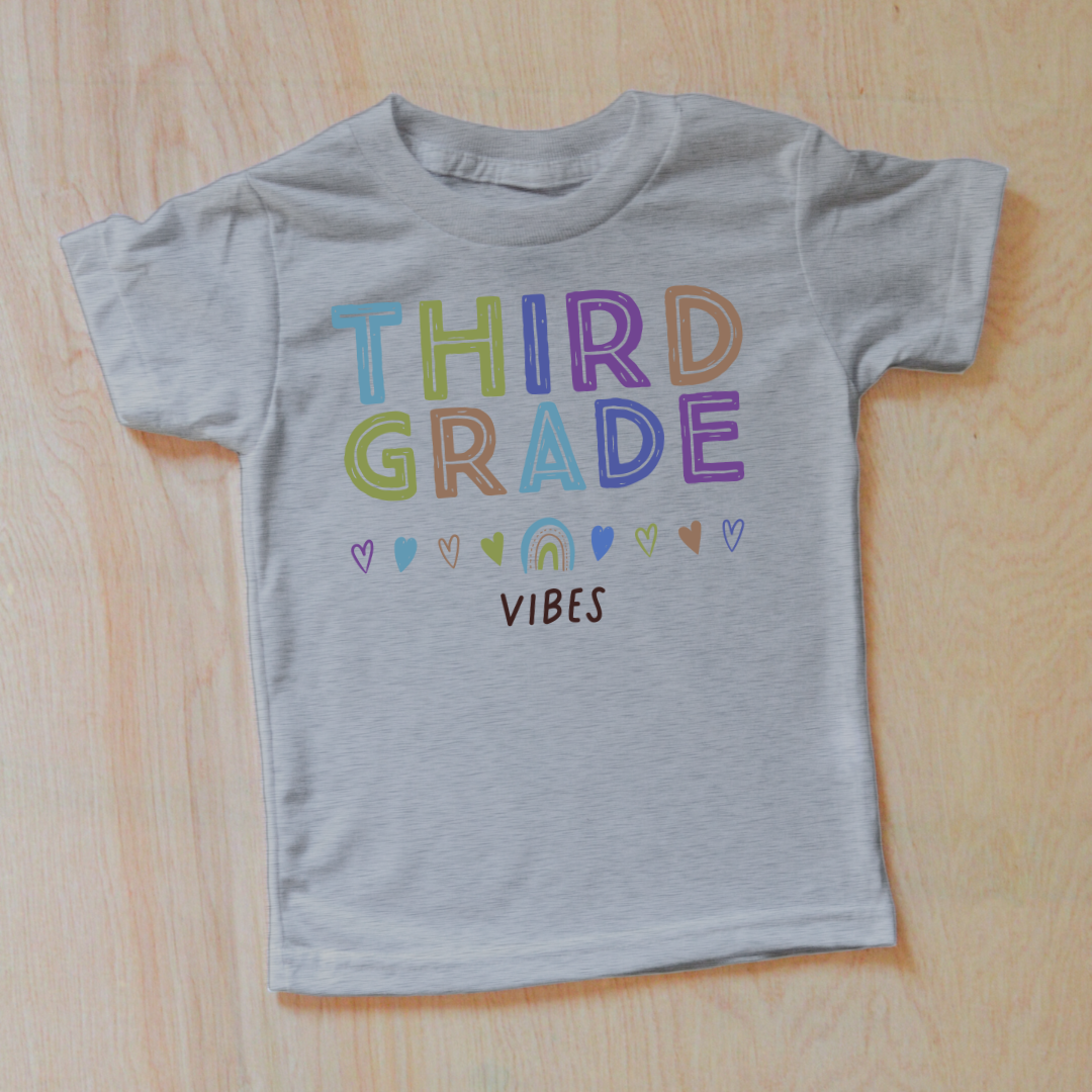 Colorful Back to School Vibes T-Shirt | Choose Colors and Grade