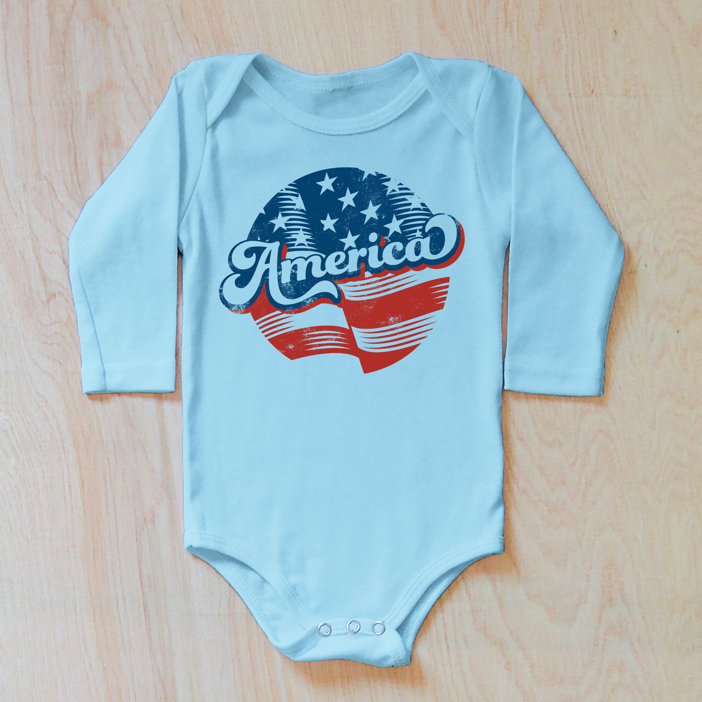 Vintage Retro America Baby Onesie