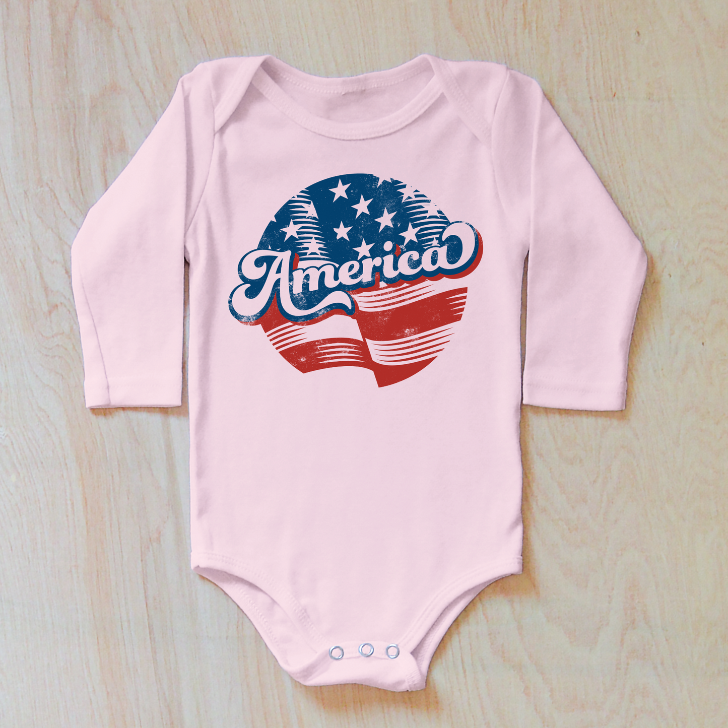 Vintage Retro America Baby Onesie