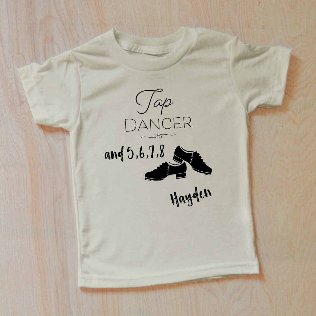 5, 6, 7, 8 Tap Dancer Personalized Kids T-shirt