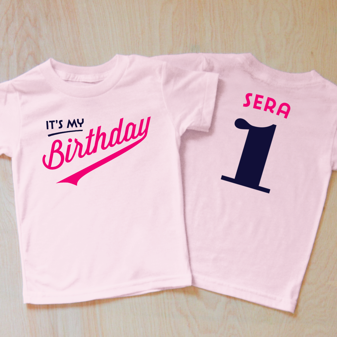 Little League Personalized Kids Birthday T-shirt