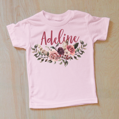 Floral Boho Personalized T-Shirt