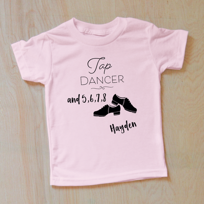 5, 6, 7, 8 Tap Dancer Personalized Kids T-shirt