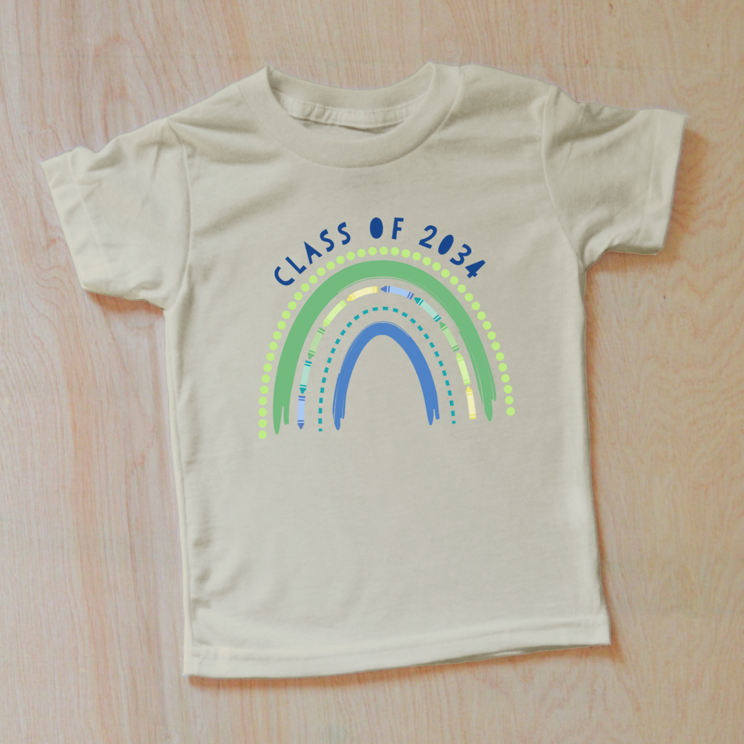 Personalized Rainbow Back to School T-shirt | Choose Colors & Graduation Year