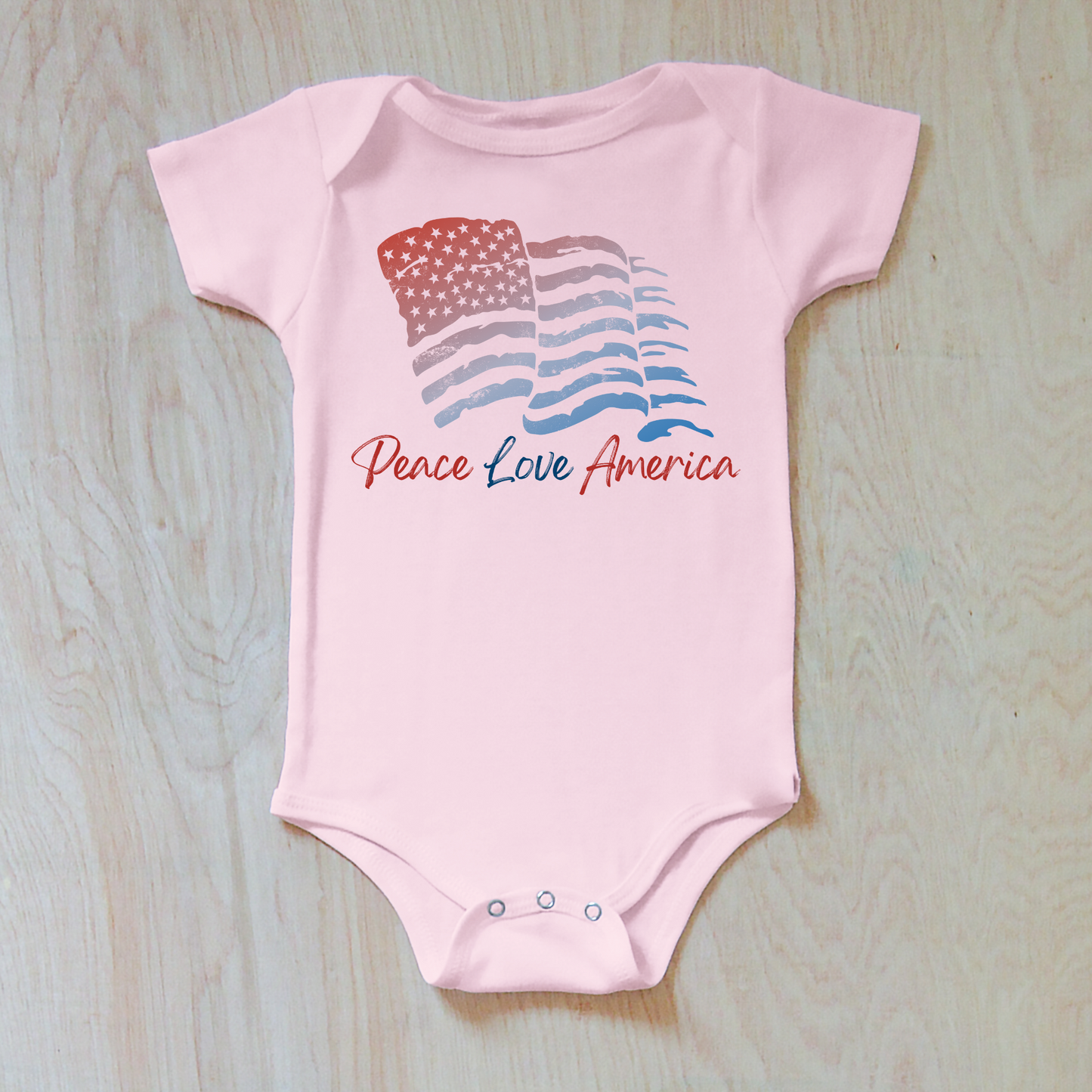 Vintage American Flag Baby Onesie