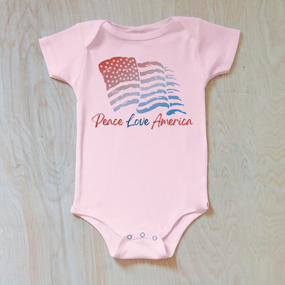 Vintage American Flag Baby Onesie