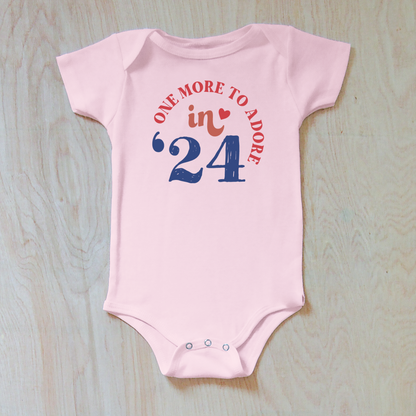 "One More to Adore" Baby Announcement Onesie