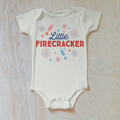 Little Firecracker 4th of July Baby Onesie