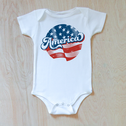 Vintage Retro America Baby Onesie