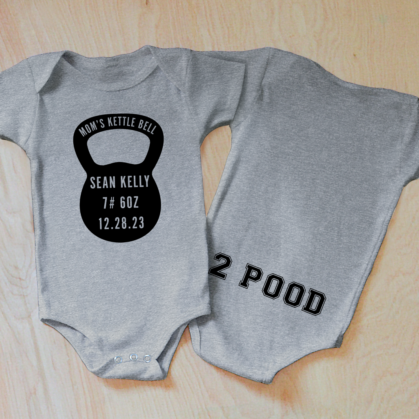 Mom's Kettlebell Personalized Baby Onesie