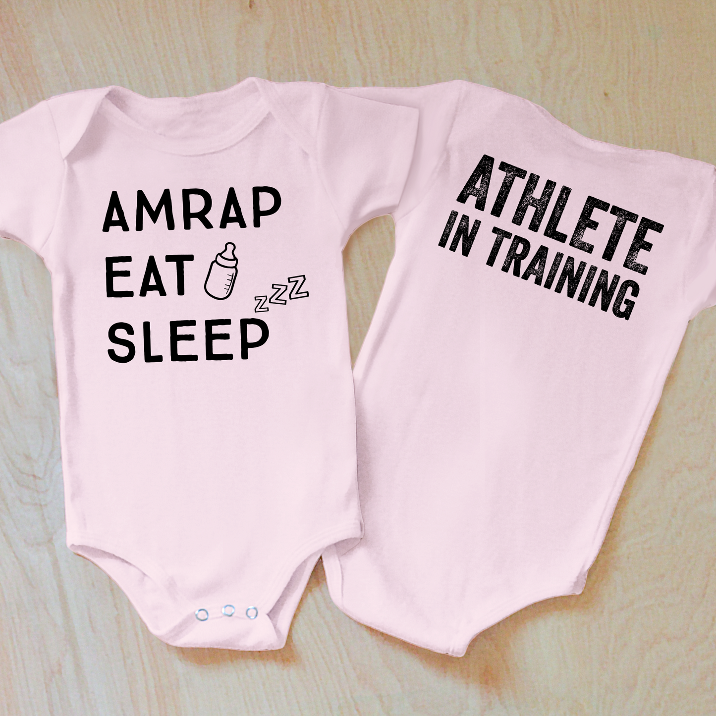 AMRAP, Eat, Sleep Baby Onesie