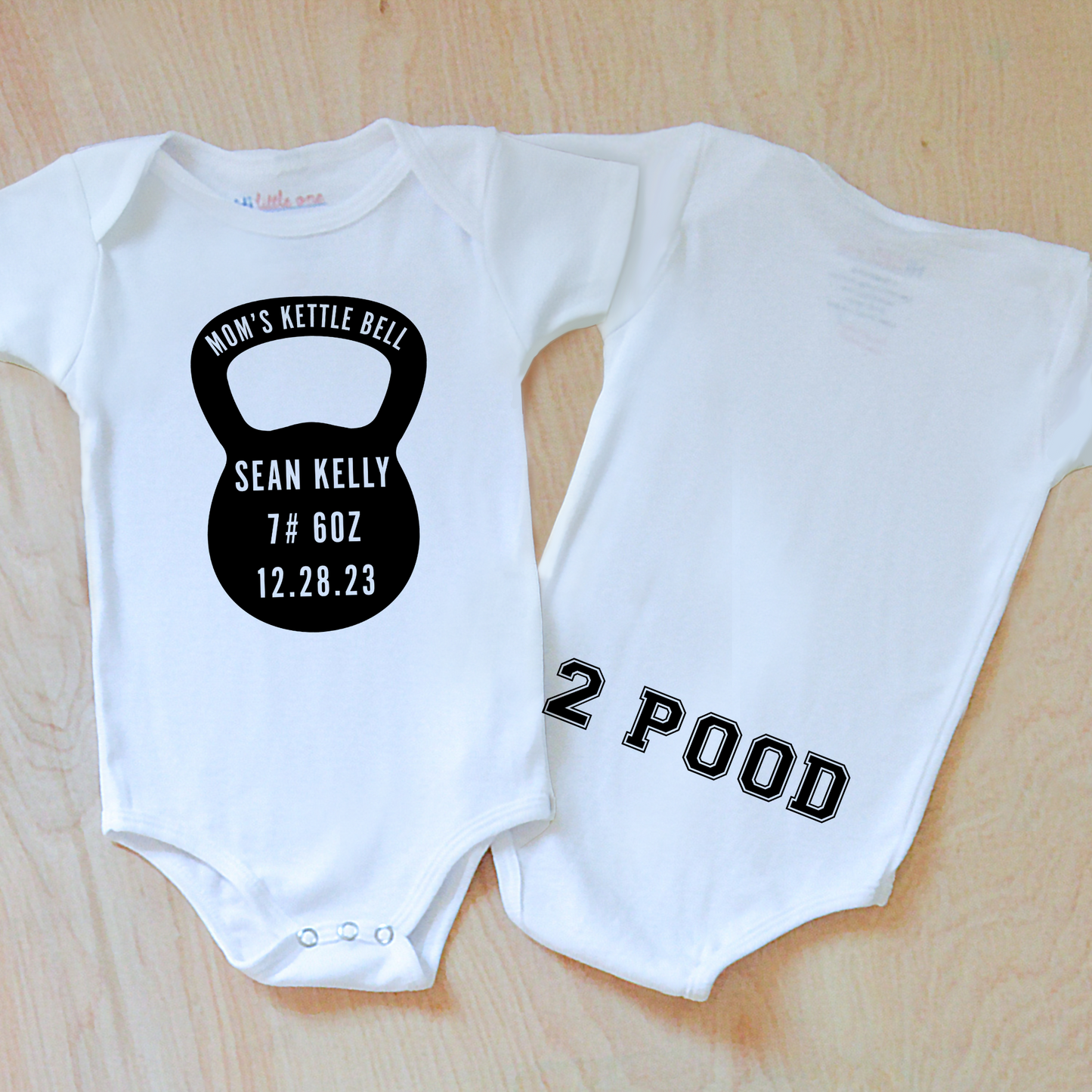 Mom's Kettlebell Personalized Baby Onesie