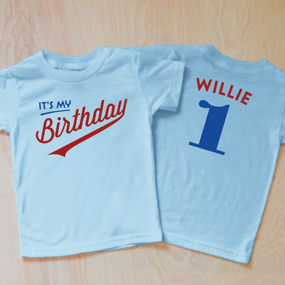 Little League Personalized Kids Birthday T-shirt