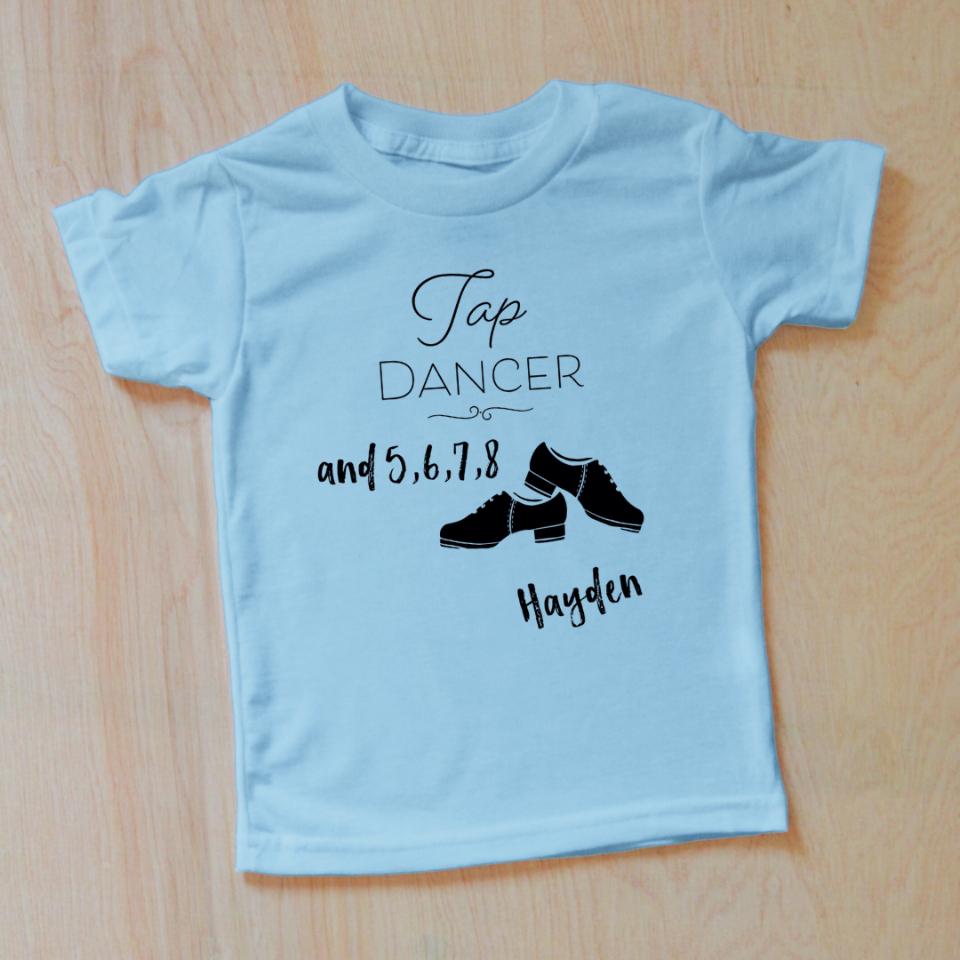 5, 6, 7, 8 Tap Dancer Personalized Kids T-shirt