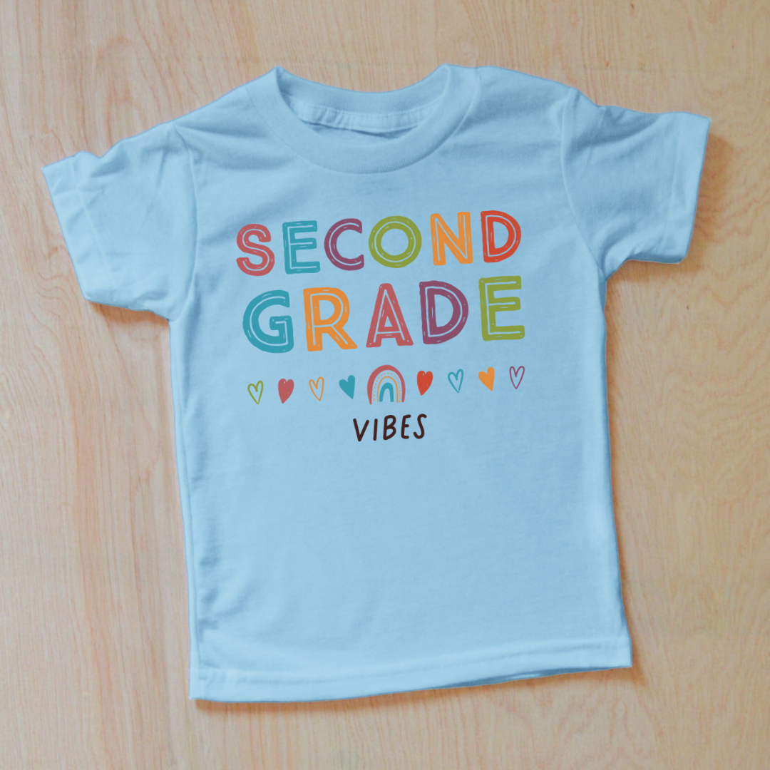 Colorful Back to School Vibes T-Shirt | Choose Colors and Grade