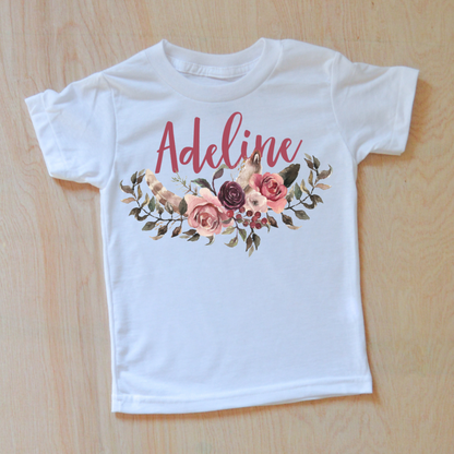 Floral Boho Personalized T-Shirt