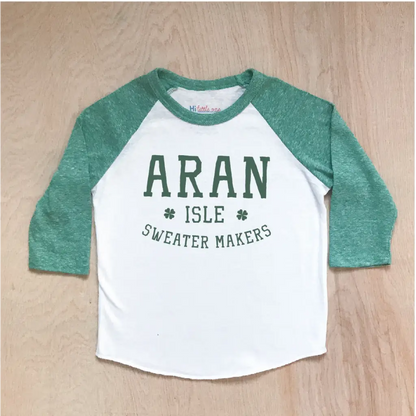 Aran Isles Sweater Makers Green Raglan at Hi Little One